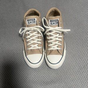 Converse All Star Classic Mid Rise Sneakers - Beige & White